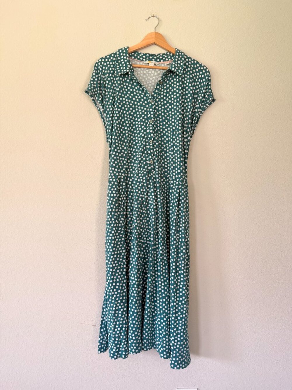 Boden Teal Polka Dot Midi Dress - Sz 20/22